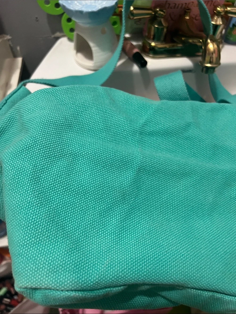 Figs Large Tote Bag in Teal Green